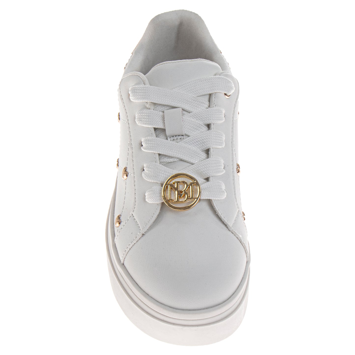 Badgley Mischka HeartStudded Sneakers Girls  Gold Accents Fashion Glamorous Stylish Casual Chic Comfort Fit (Little Kid / Big Kid)