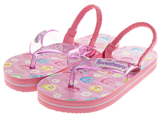 Sweethearts Girls Shoes, Girls Flip Flops, Thong Sandals - Kids Beach and Pool Shoes, Slip On Pink and Purple (Toddler/Little Kid)