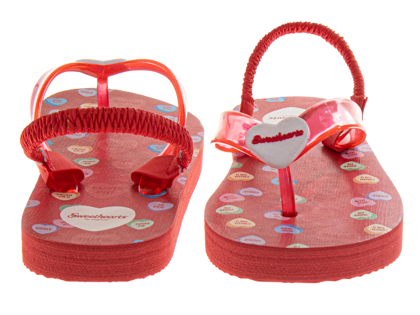 Sweethearts Girls Shoes, Girls Flip Flops, Thong Sandals - Kids Summer Beach & Pool Shoes, Slip On Red and White (Toddler/Little Kid)