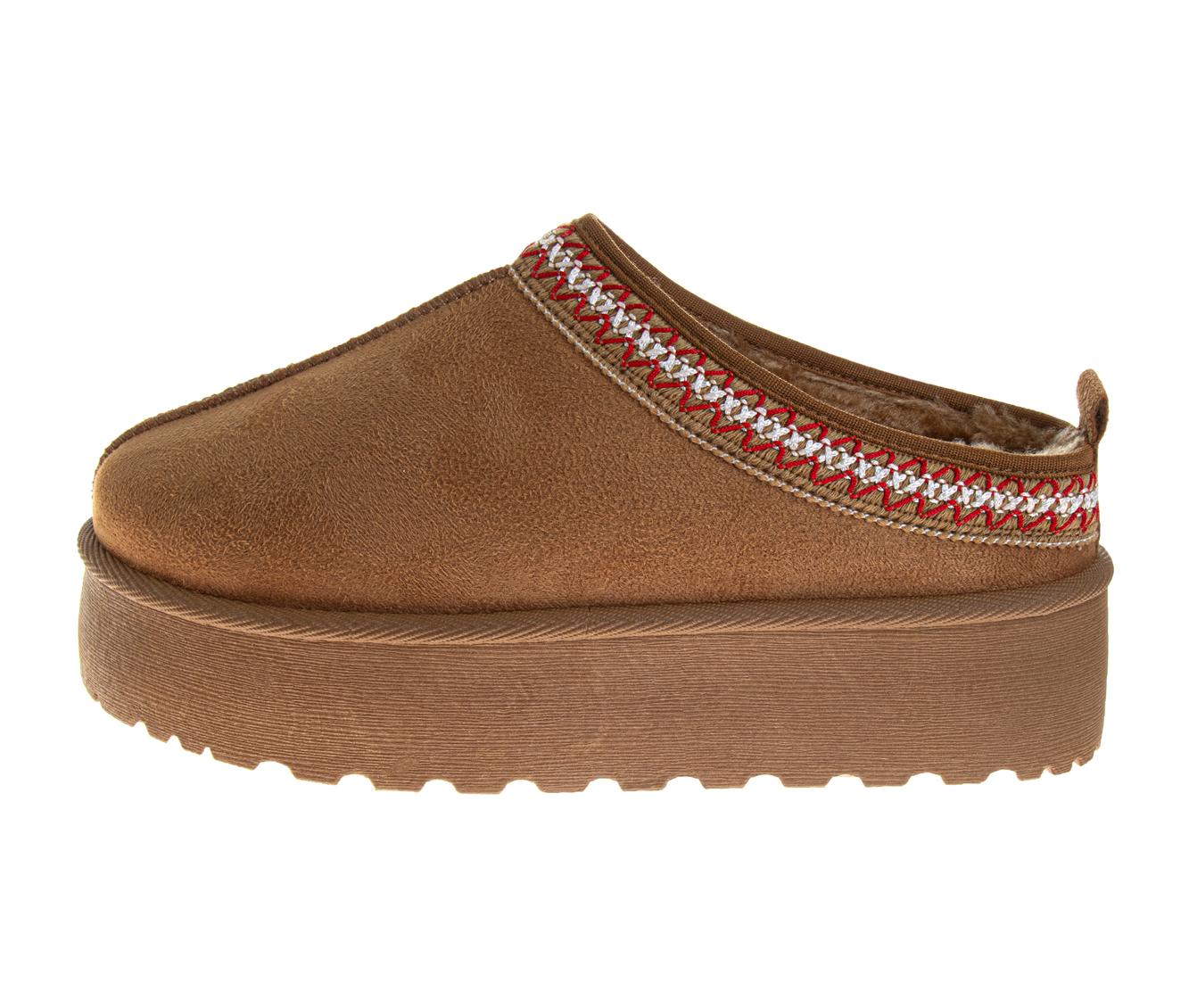 Avalanche Women's Platform Slippers Cozy Slip-On House Shoes with Soft Faux Fur Lining & Cushioned Sole (Adult)