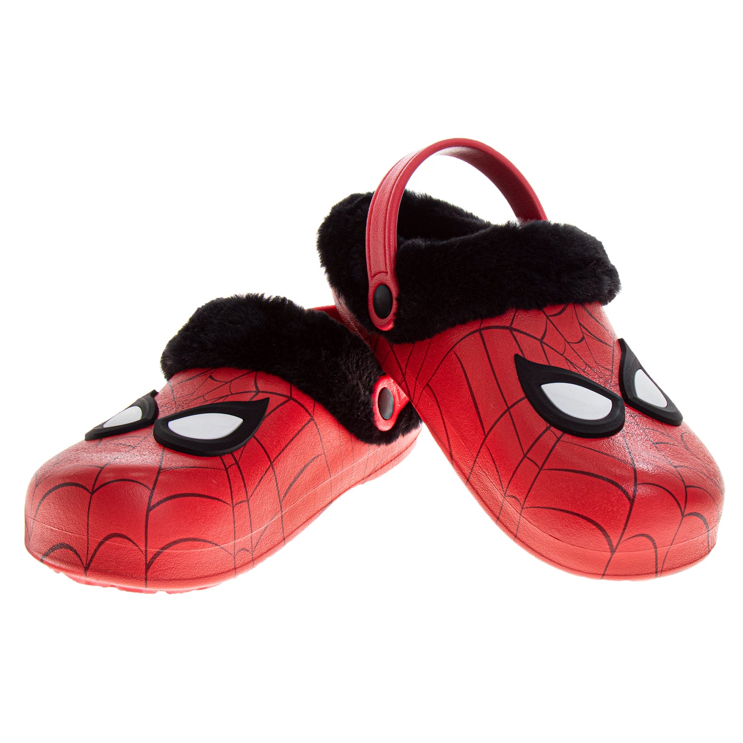 Spider-Man Fuzzy Fleece Lined Clogs for Boys Winter Warm Plush Garden Shoes