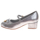 Badgley Mischka Girls' Glitter Mary Jane Heels, Classy Dress Shoes for Weddings, Parties, and Special Occasions (Little Kid/Big Kid)