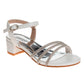 Badgley Mischka Low Heeled Dress Sandals Girls - Elegant Sparkly Ankle Strap Formal Occasion Comfort Fit (Little Kid â€“ Big Kid)