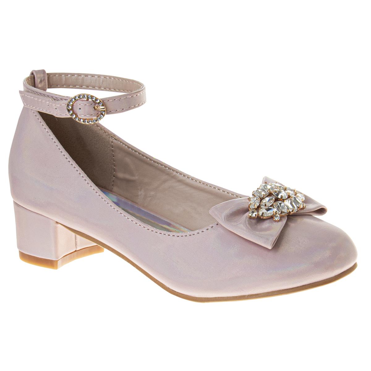 Badgley Mischka Low Heeled Dress Pumps Girls'  Elegant Stylish Formal Wear Comfort Heel Sparkle Detail (Little Kid / Big Kid)