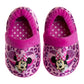 Disney Minnie Mouse Girls Dual Sizes Nylex Fabric Slippers
