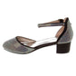 Badgley Mischka Block Heeled Dress Shoes Big Kids'  Elegant Stylish Formal Wear Comfort Block Heel Sparkle Detail (Toddler)