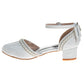 Badgley Mischka Low Heeled Dress Shoes Girls'  Elegant Stylish Formal Wear Comfort Heel Sparkle Detail (Little Kid / Big Kid)