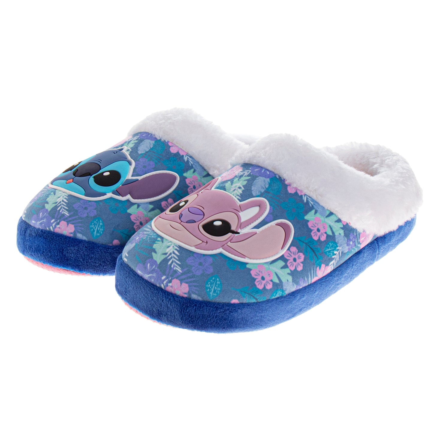 Disney Lilo & Stitch Women's Slippers Faux Fur, Plush, Fuzzy, Warm House Slippers (Size 5-12 Womens)
