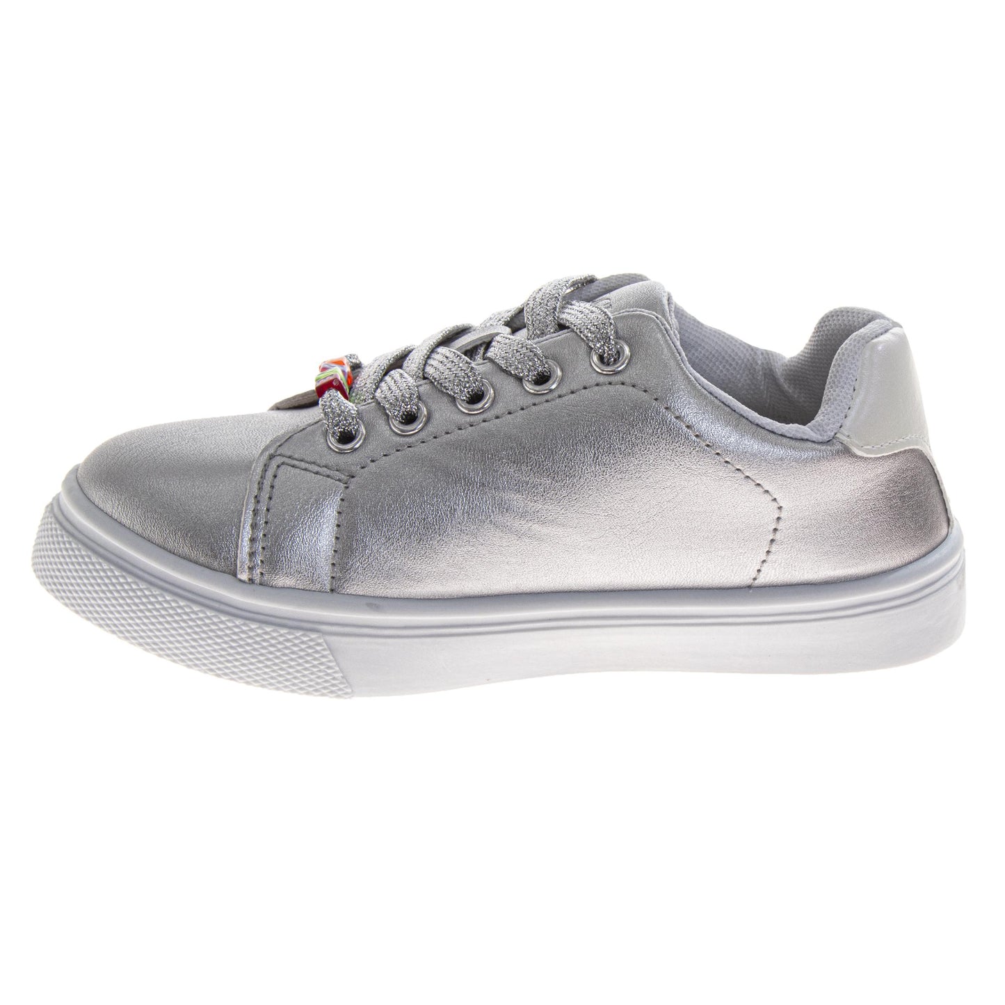 Badgley Mischka Glitter Stars Lace-Up Sneakers Girls - Glamorous Fashion Forward Sparkle Detail High Shine Athleisure (Little Kid â€“ Big Kid)