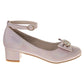 Badgley Mischka Low Heeled Dress Pumps Girls'  Elegant Stylish Formal Wear Comfort Heel Sparkle Detail (Little Kid / Big Kid)