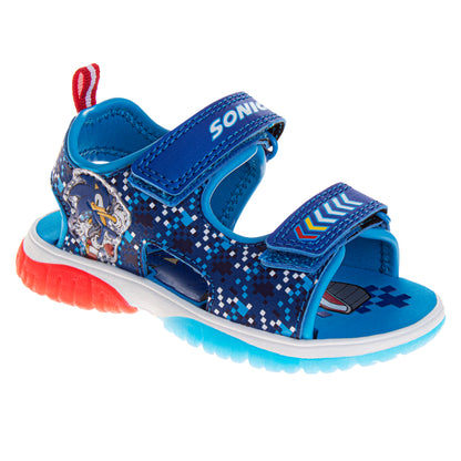 Sonic the Hedgehog Boys Hook and Loop Sport Sandals with Tails (Toddler)