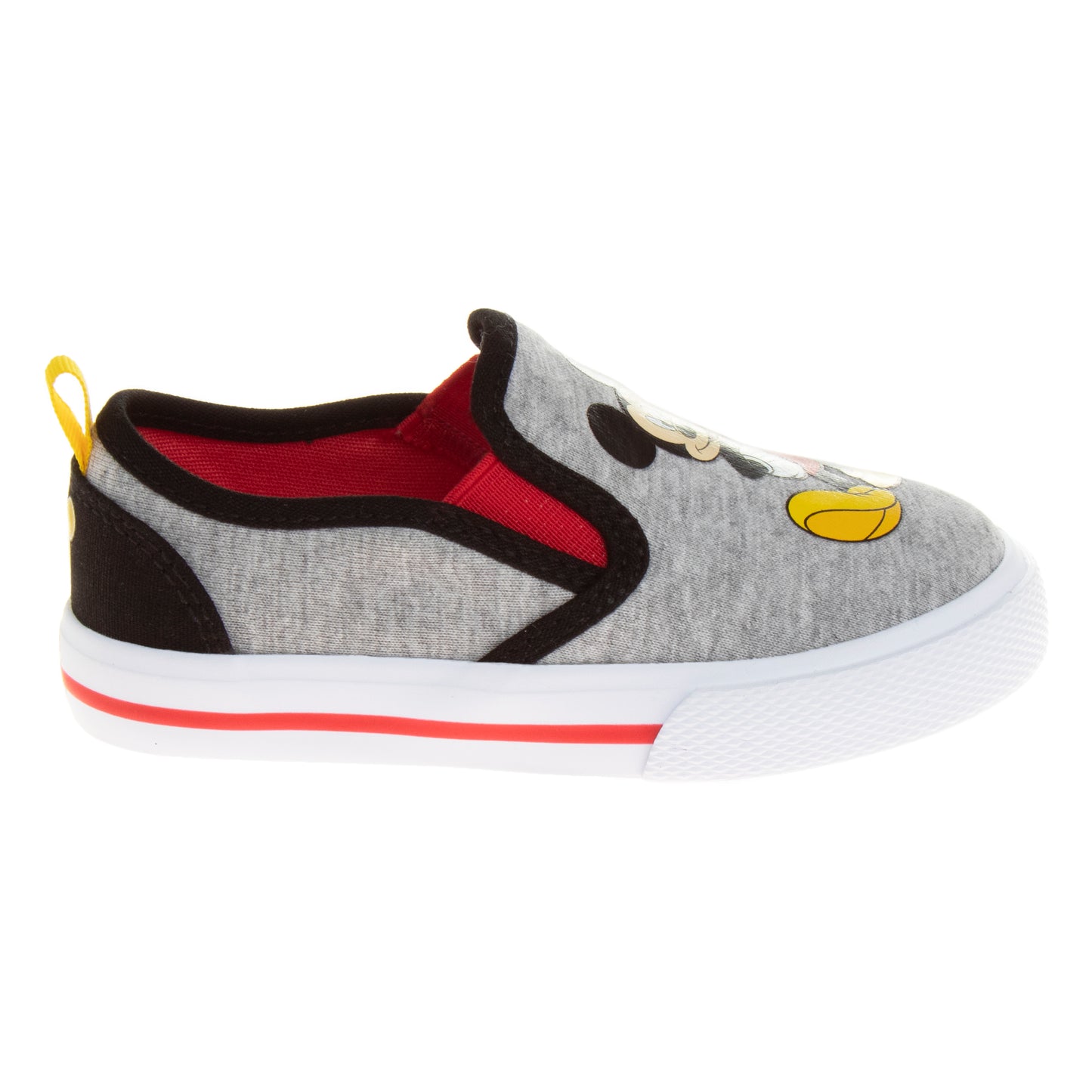 Mickey Mouse Casual No Lace Shoes - Low top Canvas Slip-on Tennis Boys Sneakers (Size 5-12 Toddler)