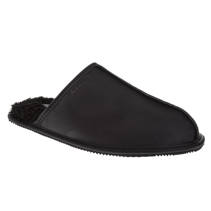 Avalanche Faux Leather Slippers Men's  Cozy Comfortable Warm House Shoes SlipOn Durable Sole (Adult)