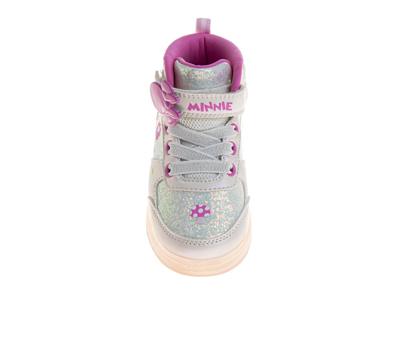 Disney Minnie Mouse Girls' Hook and Loop High Top Sneakers (Toddlers)