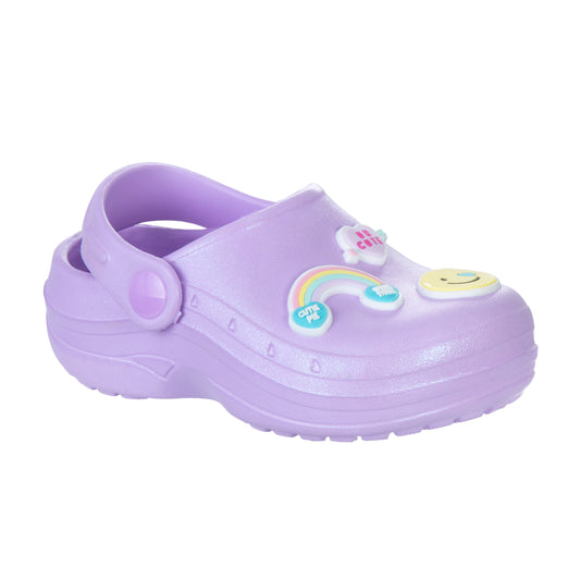 Sweethearts Candy & Rainbow Design Clogs Girls  Cheerful Easy SlipOn Lightweight Water Friendly Adorable Comfort (Toddler)