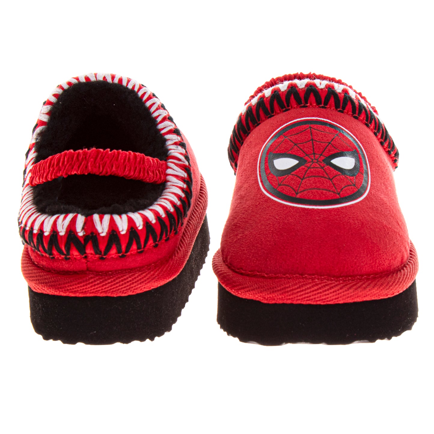 Marvel Avengers Boys Snow Slippers Spiderman Boots Faux Fur Winter Mules Cozy Warm House Shoes (Toddlers)