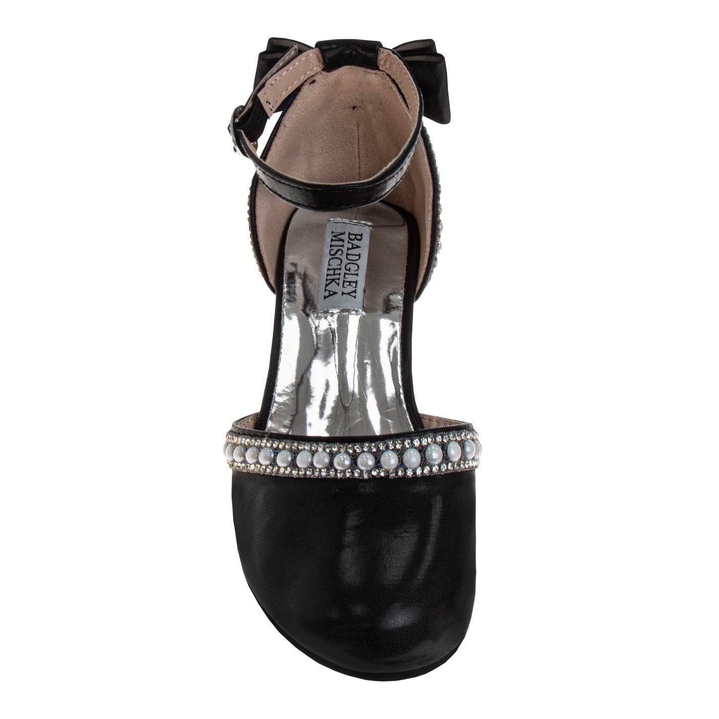 Badgley Mischka Low Heeled Dress Shoes Girls'  Elegant Stylish Formal Wear Comfort Heel Sparkle Detail (Little Kid / Big Kid)