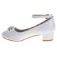 Badgley Mischka Low Heeled Dress Pumps Girls'  Elegant Stylish Formal Wear Comfort Heel Sparkle Detail (Little Kid / Big Kid)