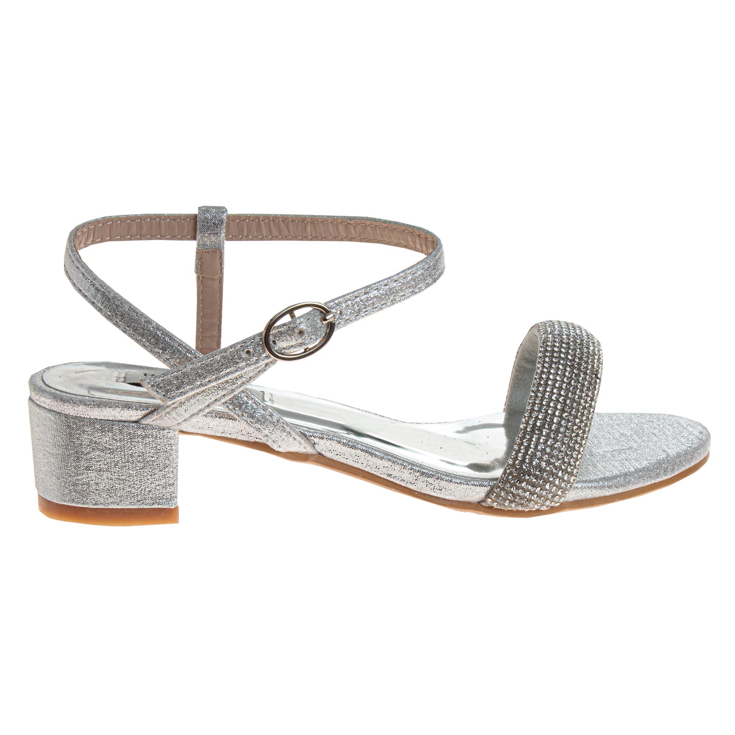 Badgley Mischka Low Heeled Dress Shoes Girls - Elegant Glamorous Sparkle Detail Formal Wear Comfort Fit (Little Kid â€“ Big Kid)