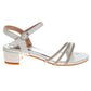 Badgley Mischka Low Heeled Dress Sandals Girls - Elegant Sparkly Ankle Strap Formal Occasion Comfort Fit (Little Kid â€“ Big Kid)