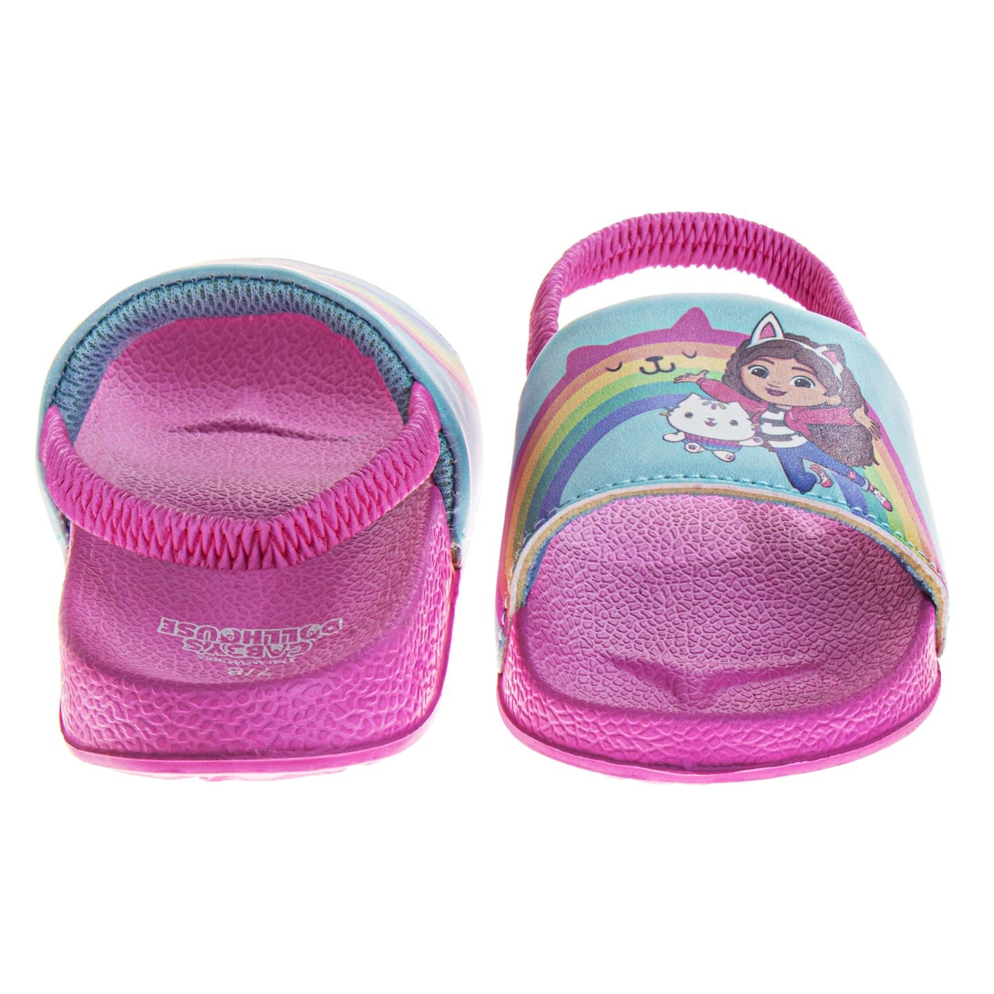 Gabbyâ€™s Dollhouse Girls Dual Size Slide Sandals Featuring Gabby and Cakey (Toddler / Little Kid)