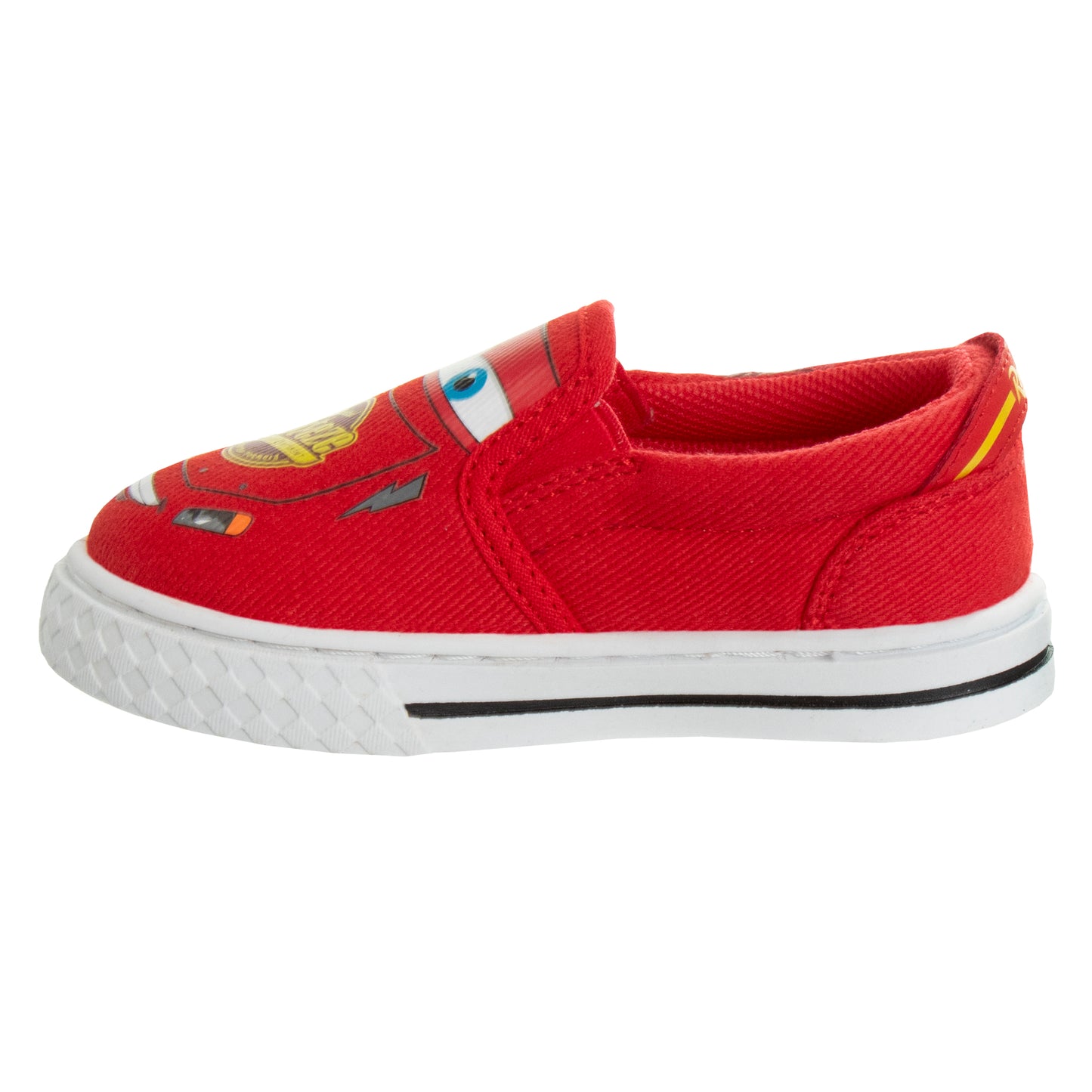 Disney Pixar Cars Lightning McQueen Boys' Slip-On Canvas Sneakers, Casual Low-Top Shoes for Everyday Wear (Toddler/Little Kid)