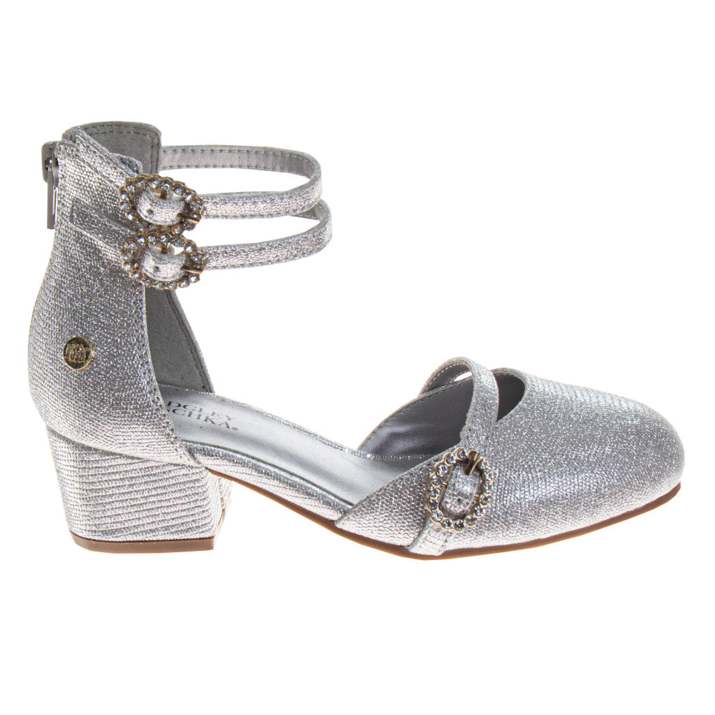 Badgley Mischka Dress Shoes Girls'  Elegant Sparkle Formal Occasion Fashion Forward Comfort Fit (Little Kid / Big Kid)