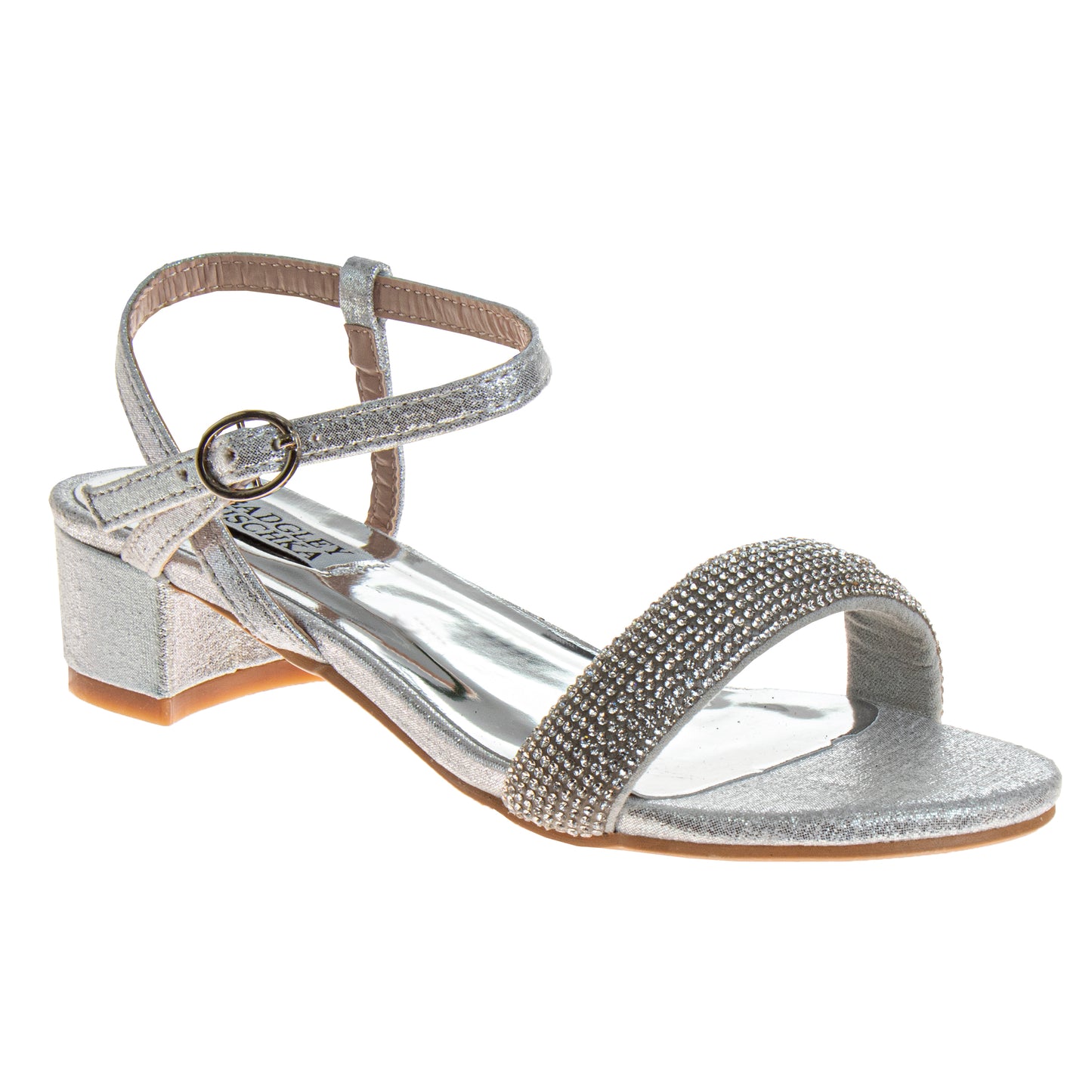 Badgley Mischka Low Heeled Dress Shoes Girls - Elegant Glamorous Sparkle Detail Formal Wear Comfort Fit (Little Kid â€“ Big Kid)