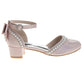Badgley Mischka Low Heeled Dress Shoes Girls'  Elegant Stylish Formal Wear Comfort Heel Sparkle Detail (Little Kid / Big Kid)