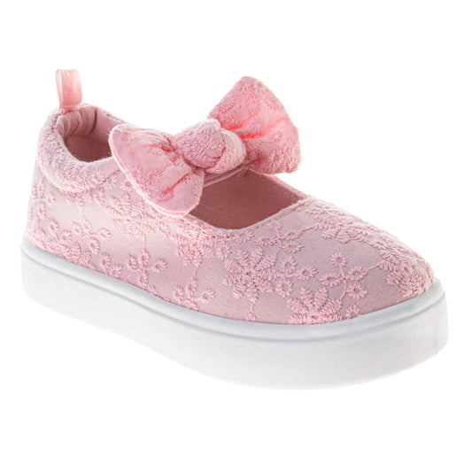 Laura Ashley Girls' MJ Style Sneakers  Classic, Comfortable, and Easy SlipOn Shoes (Toddler / Little Kid)