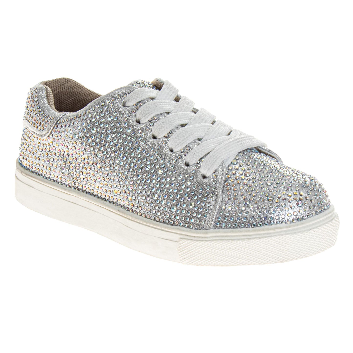Badgley Mischka Glitzy Sneakers Girls'  Sparkly Fashion Forward Stylish Everyday Wear Comfort Fit Durable (Little Kid / Big Kid)