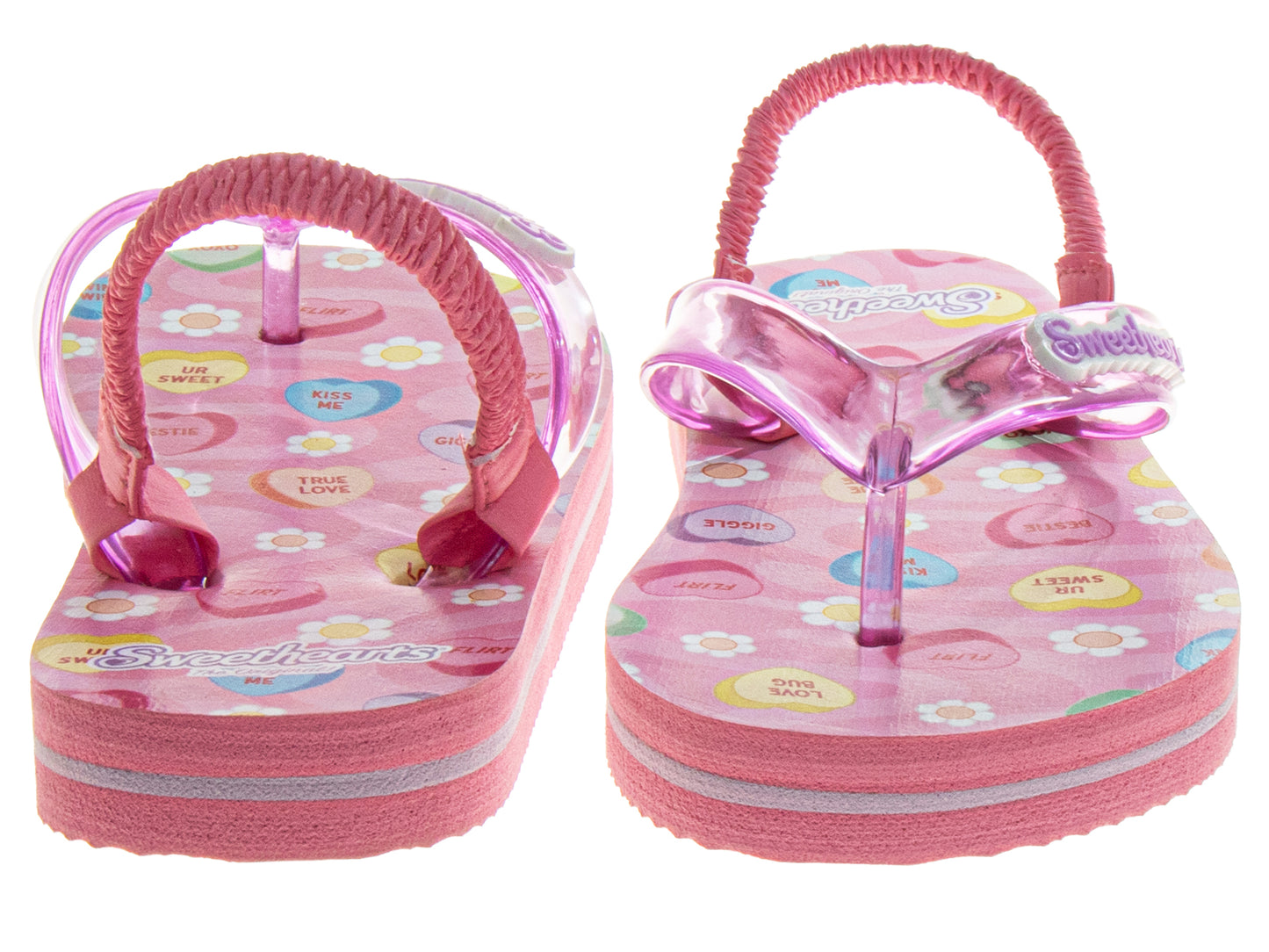 Sweethearts Girls Shoes, Girls Flip Flops, Thong Sandals - Kids Beach and Pool Shoes, Slip On Pink and Purple (Toddler/Little Kid)